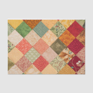 Quilting Squares Colourful Collage Pattern Tissue Paper