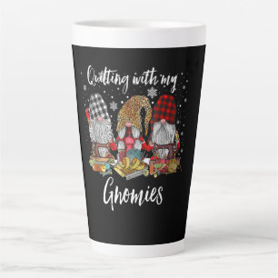 Quilting With My Gnomies Christmas Gnomes Holiday Latte Mug