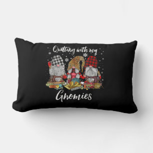Quilting With My Gnomies Christmas Gnomes Holiday Lumbar Cushion