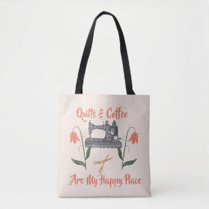 Quilts and Coffee Quilting Enthusiast's Tote Bag