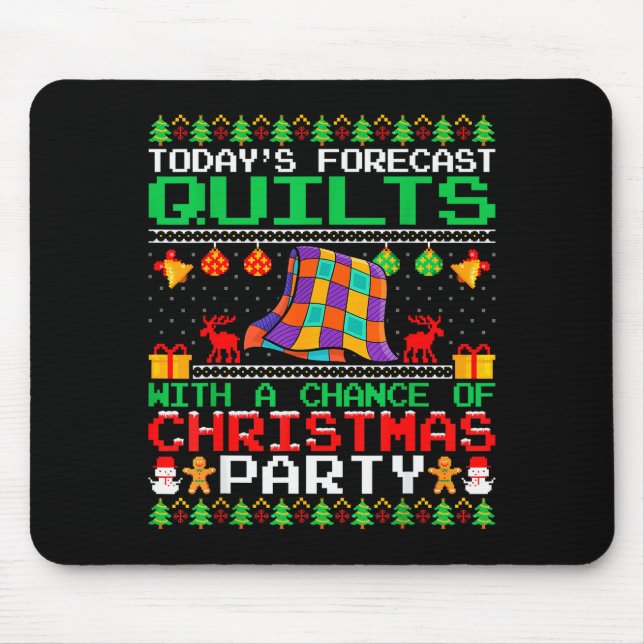 Quilts Christmas Party Quilts Quilting Christmas U Mouse Pad (Front)