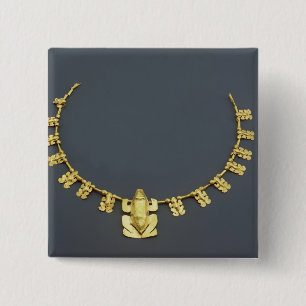Quimbaya necklace with frogs, from Colombia 15 Cm Square Badge