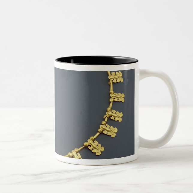 Quimbaya necklace with frogs, from Colombia Two-Tone Coffee Mug (Right)