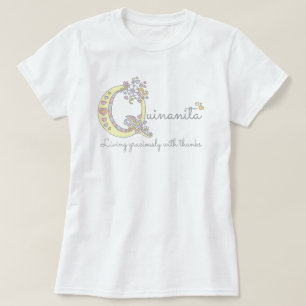 Quinanitia girls Q name meaning monogram tee