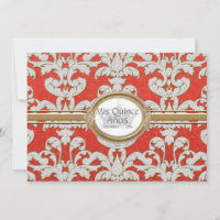 Quince Anos - Elegant Floral Leaf Damask Baroque