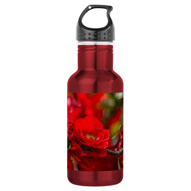 Quince Branch Painterly Stainless Steel Water Bott 532 Ml Water Bottle (Front)