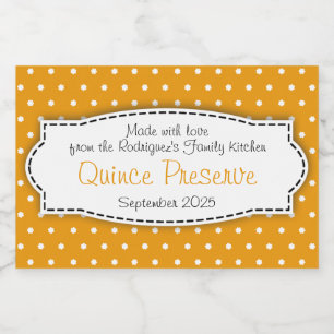 Quince preserve polka flower jar labels