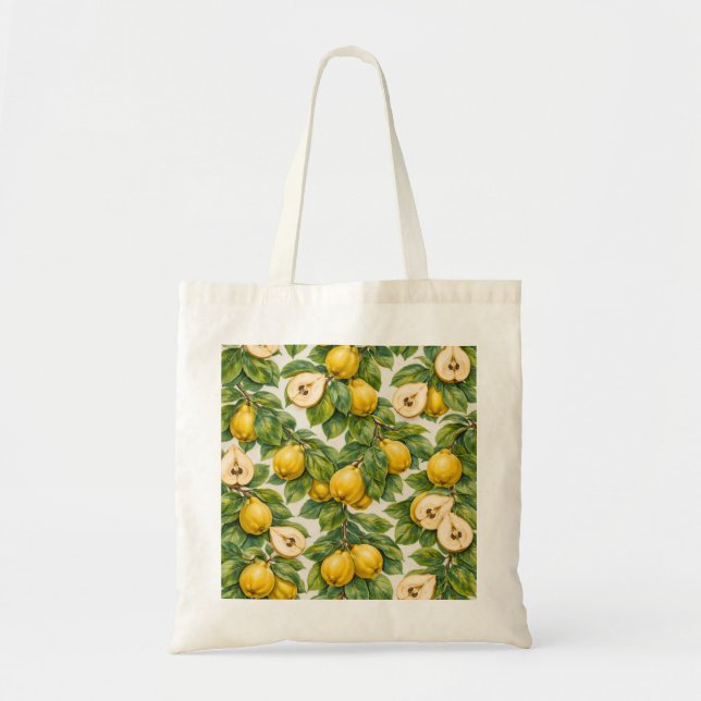 Quince Slices Botanical Pattern Tote Bag (Front)