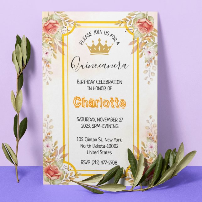 Quinceanera 15th Birthday for Spanish Girl Invitation (Creator Uploaded)