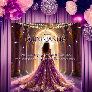 Quinceanera 15th Birthday Palace Magenta Gold Invitation