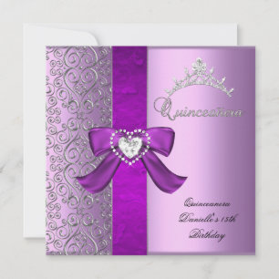 Quinceanera 15th Birthday Party Lilac Pink Invitation