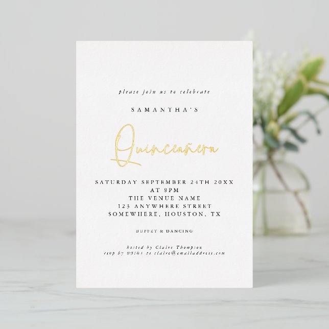 Quinceanera 15th Birthday Party Script White Real  (Standing Front)