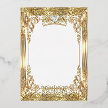 Quinceanera 15th Birthday Photo White Gold