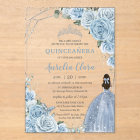 Quinceañera 16 Baby Blue Floral Princess Silver