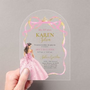 Quinceanera Acrylic Invitation