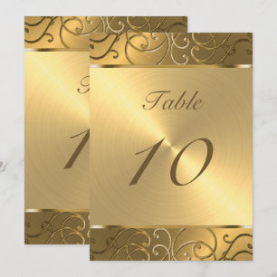 Quinceanera All Gold Filigree Swirl Border Invitation