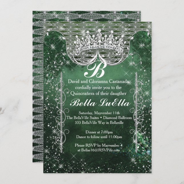 Quinceañera and Sweet 16 Party Invitations (Front/Back)