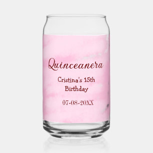 Quinceanera anos 15th birthday add name texture ye can glass