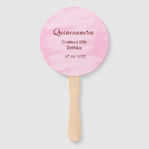 Quinceanera anos 15th birthday add name texture ye hand fan