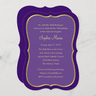 Quinceanera Any Colour with Border Design Invitation