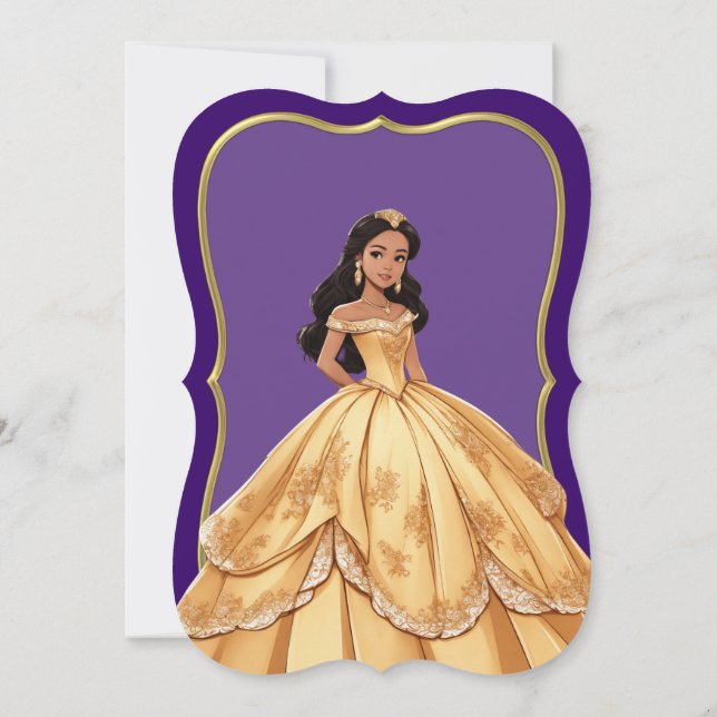Quinceanera Any Colour with Border Design Invitation (Back)