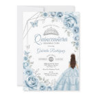 Quinceanera Baby Blue Dress Silver Floral