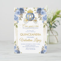 Quinceañera Baby Blue Floral Cinderella Coach