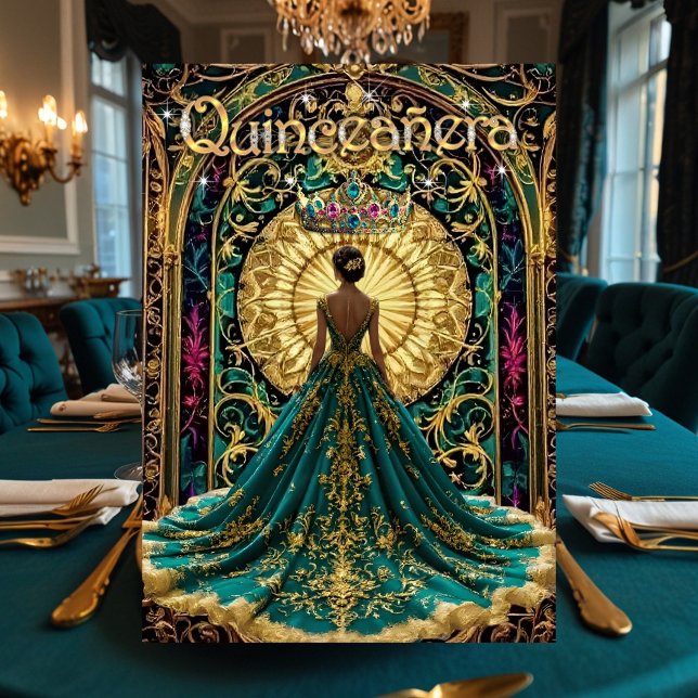 Quinceanera Birthday Party Exotic Teal Pink Invitation (Creator Uploaded)