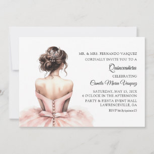Quinceañera Birthday Pink Princess Invitation