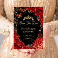 Quinceanera Black Red Gold