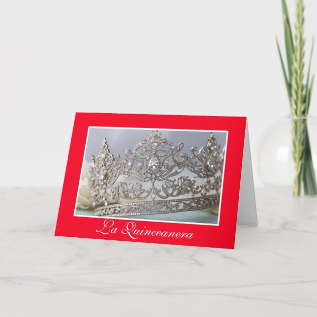 Quinceanera Blank Folded Card (Front)