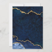 Quinceanera Blue Gold Marble Agate Geode Invitation (Back)