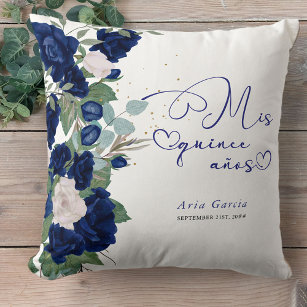 Quinceanera Blue Rose Personalised Mis Quince Anos Cushion