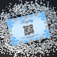 Quinceañera Blue Silver Winter Snowflake Registry