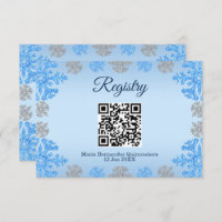 Quinceañera Blue Silver Winter Snowflake Registry