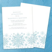 Quinceanera Blue White Snowflake Winter