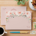 Quinceañera Blush Floral Rose Gold Butterflies Envelope<br><div class="desc">Personalise these lovely coordinating envelopes with your return address easily and quickly,  simply press the customise it button to further re-arrange and format the style and placement of the text. 


(c) The Happy Cat Studio</div>
