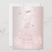 Quinceanera Blush Glitter Gown Sweet Peas