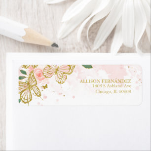 Quinceanera Blush Pink Butterfly Floral