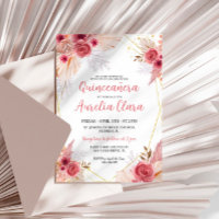 Quinceañera Blush Pink Pampas Grass Floral
