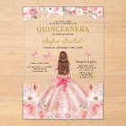 Quinceañera Blush Pink Rose Floral Butterfly