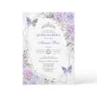 Quinceañera Butterfly Purple Lilac Silver Floral