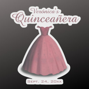 Quinceañera celebration red dress decoration