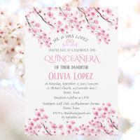 Quinceañera Cherry Blossom Floral 15th Birthday 