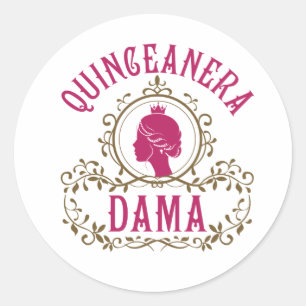 Quinceanera Dama Classic Round Sticker