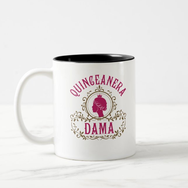 Quinceanera Dama Two-Tone Coffee Mug (Left)