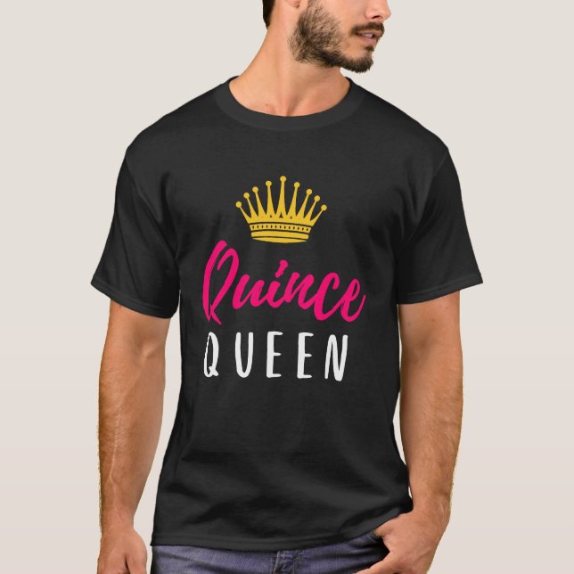 Quinceanera Damas Pink Womens Crown Theme Party Qu T-Shirt (Front)