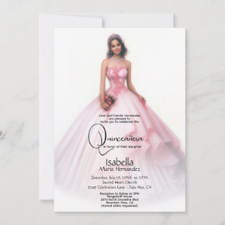 Quinceañera | Delicate Pink Quince Años Invitation