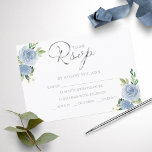 Quinceanera Dusty Blue Response Card<br><div class="desc">Elegant floral  quinceanera response card. Easy to personalise with your details. CUSTOMIZATION: Please send me a message through the chat if you need any customisation,  as a change of colour. 
MODIFYING EXISTING ORDER/ SHIPMENT TIME,  ETC,  please contact directly to Zazzle support. https://help.zazzle.com/hc/en-us/articles/221463567-How-Do-I-Contact-Zazzle-Customer-Support-</div>