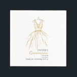 Quinceanera Elegant Gold Dress Script 15 Birthday Napkin<br><div class="desc">Quinceanera Elegant Gold Dress Script 15 Birthday Napkins. Featuring a faux gold dress outline design, script and modern typography. For further customisation, please click the "Customise Further" link and use our design tool to modify this template. TIP: Check out the other birthday items in this collection below. We've grouped items...</div>